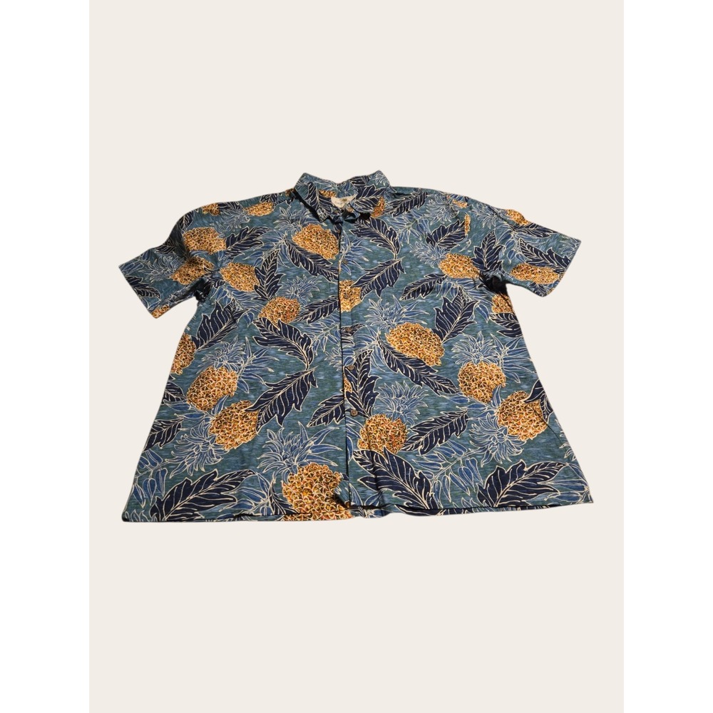 Hawaiian Island Shores Original Men's Shirt Size XL Pineapple Short Sleeve Vaca